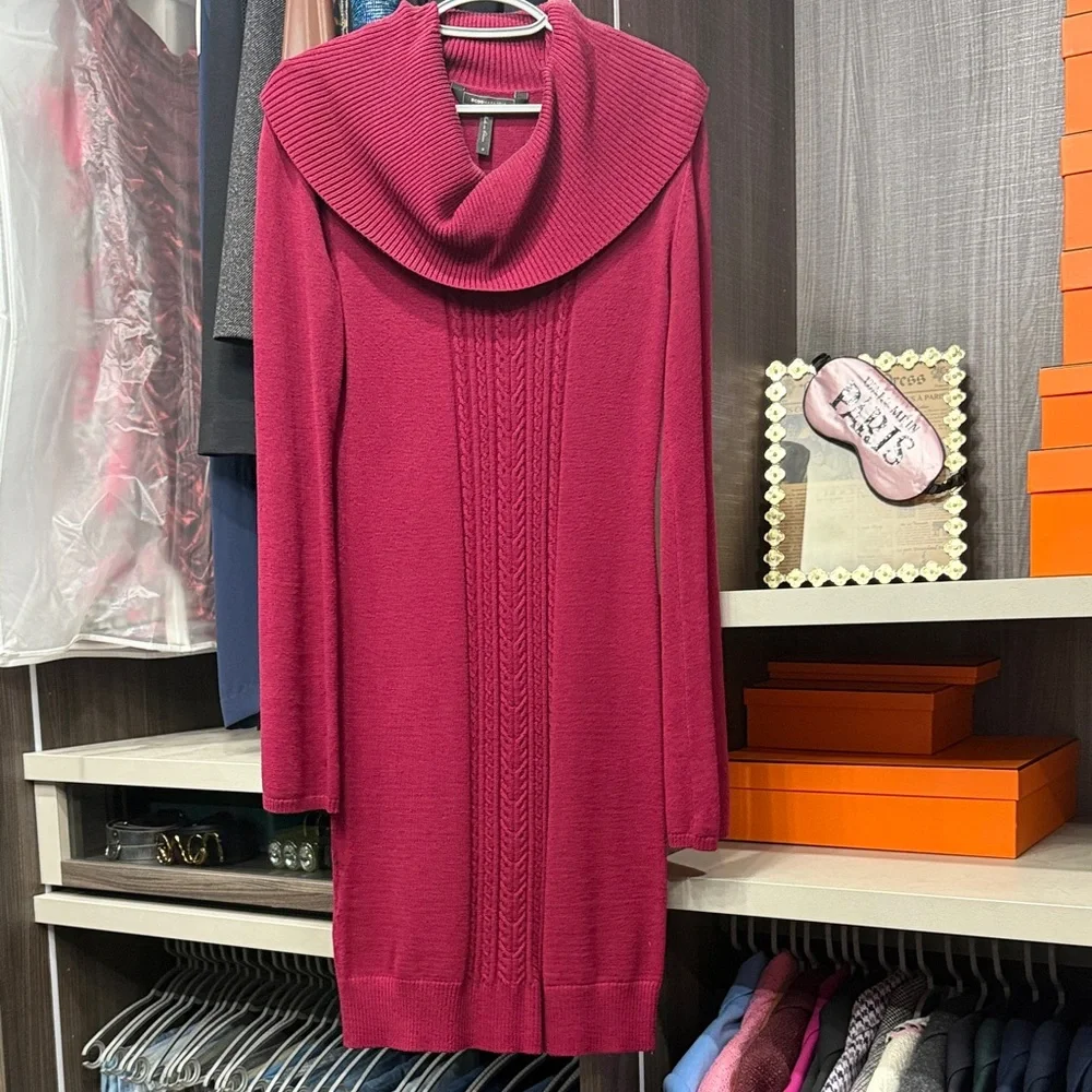 BCBGMaxAzria Long Sleeve Knit Dress - Deep Pink - Picture 1 of 4